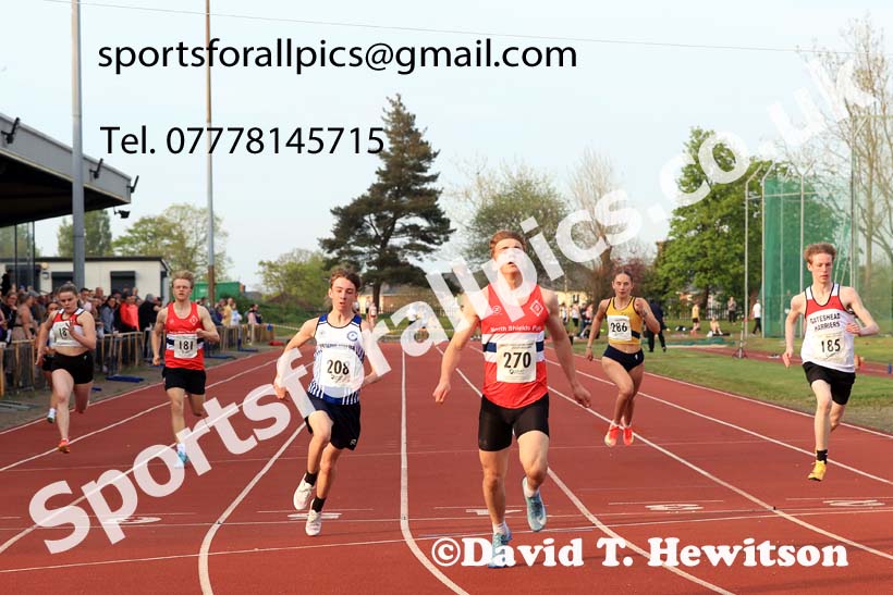 The 150 metres, 2025 NEGP No. 1, Monkton Stadium, Jarrow. Photo: David T. Hewitson/Sports for All Pics